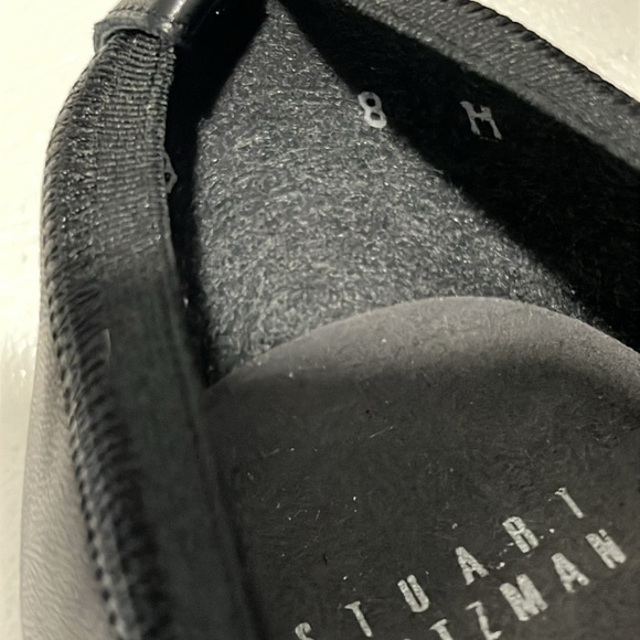 Stuart Weitzman Rounded Toe Leather Black Heels - Picture 16 of 16